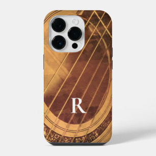 Monogrammed acoustic guitar iPhone 14 pro case