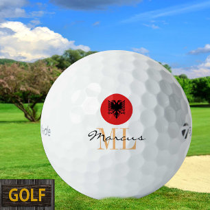Monogrammed Albanian Flag & Albania Golf Balls