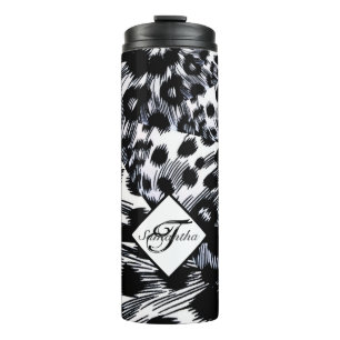 Monogrammed Animal Print Thermal Tumbler