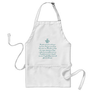 Monogrammed Apron with old Irish Verse