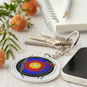 Monogrammed Archery Design Key Ring