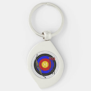 Monogrammed Archery Design Key Ring