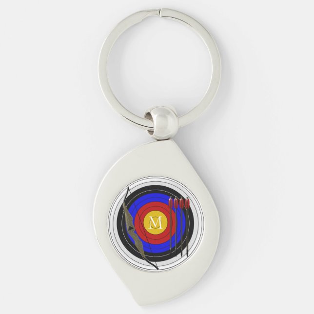 Monogrammed Archery Design Key Ring (Front)