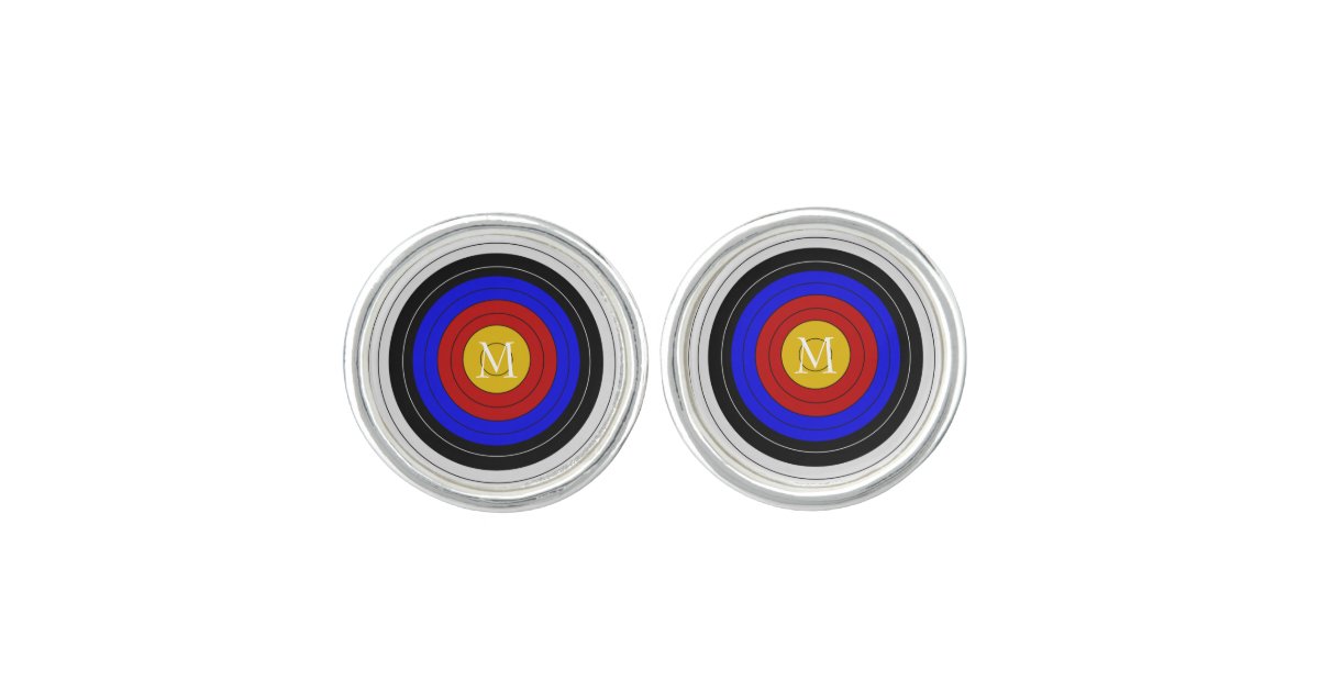 Monogrammed Archery Target Cufflinks Zazzle