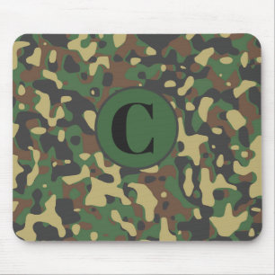 Monogrammed Army Camouflage Mouse Pad