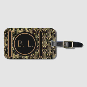 Monogrammed Art Deco Luggage Tag