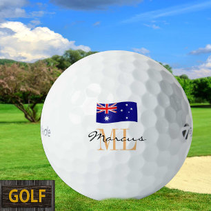 Monogrammed Australian Flag & Aussie Golf Balls
