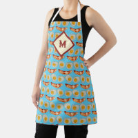 Monogrammed Bacon + Eggs Smile Pattern Gag Gift