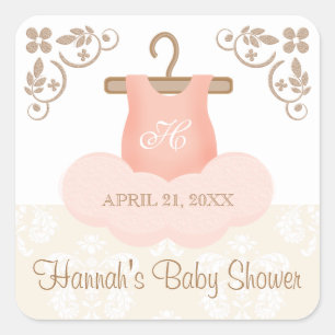 MONOGRAMMED BALLERINA TUTU PARTY FAVOR LABEL