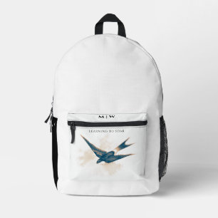 Monogrammed Barn Swallow Print Cut Sew Bag