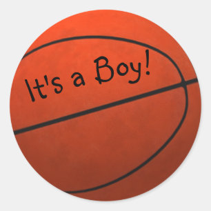 Monogrammed Basketball  Classic Round Sticker