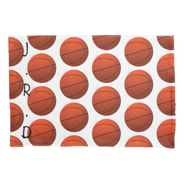 Monogrammed Basketball Themed Pillowcase (Front)