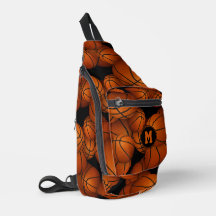 Monogrammed basketballs pattern
