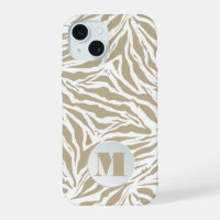 Monogrammed Beige Animal Print
