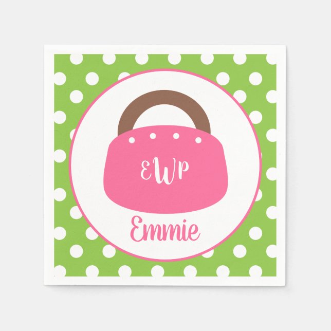Monogrammed Bermuda Bag Personalised Party Napkins (Front)