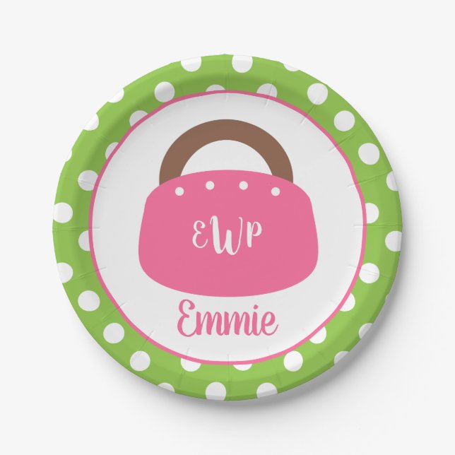 Monogrammed Bermuda Bag Personalised Party Plates (Front)