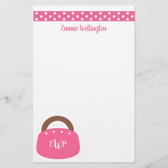 Monogrammed Bermuda Bag Personalised Stationery (Front)