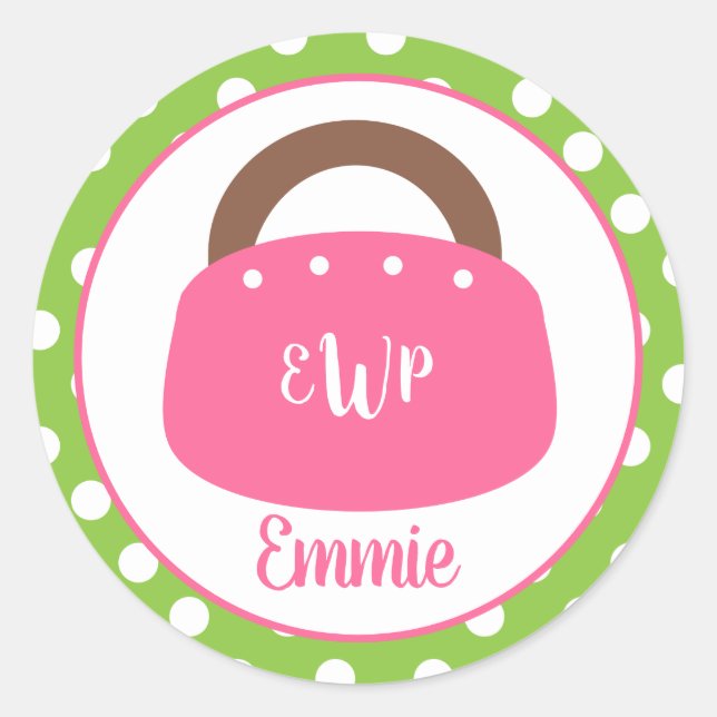 Monogrammed Bermuda Bag Personalised Stickers (Front)