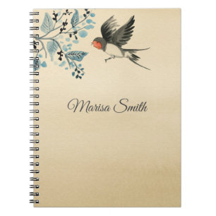 Monogrammed Bird And Tree Notebook