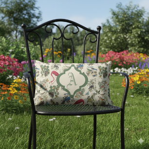 Monogrammed Birds of John James Audubon Lumbar Cushion