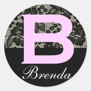 Monogrammed Black and White Letter B Sticker