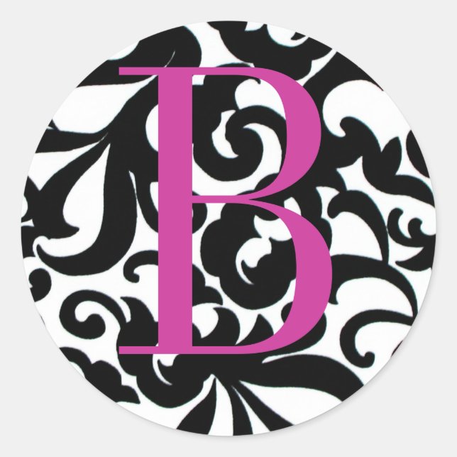 Monogrammed Black and White Sticker (Front)
