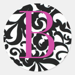 Monogrammed Black and White Sticker