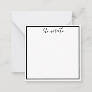 Monogrammed Black Boarder Note Card & Envelope