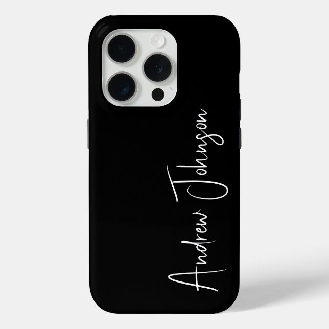 Monogrammed Black  Case-Mate iPhone Case (Back)