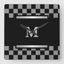 Monogrammed Black Checkered 