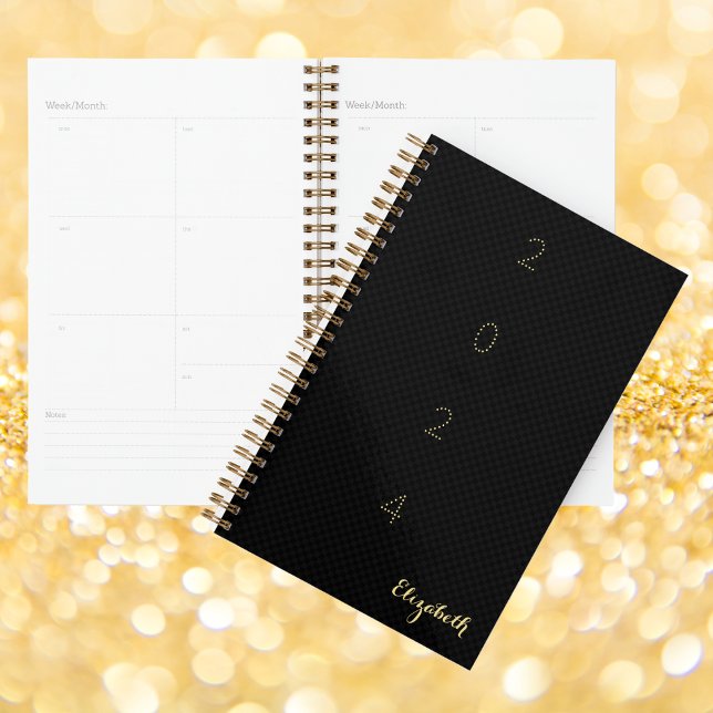 Monogrammed Black Gold Weekly Monthly 2024 Planner (Monogrammed Black Gold Weekly Monthly 2024 Planner)