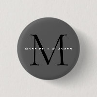 Monogrammed Black Grey Calligraphy