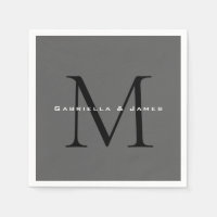 Monogrammed Black Grey Calligraphy
