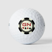 Monogrammed Black Off White Poker Chip