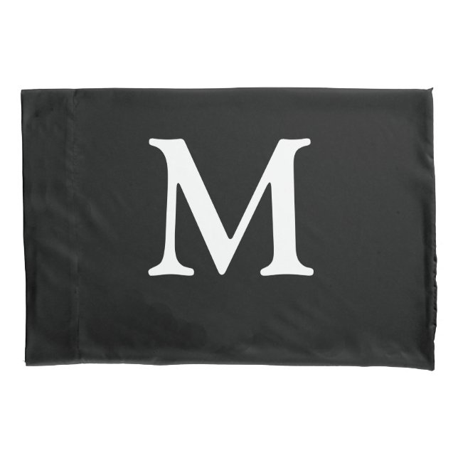 Monogrammed Black Pillowcase (Front)