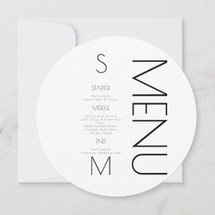 Monogrammed  Black White Simple Wedding Menu