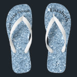 Monogrammed Blue Glitter Mother of Bride Groom  Thongs<br><div class="desc">A fun gift for both the mother of the bride and groom. When her feet are tired at the end of the night,  she'll want these!  Personalise them!</div>