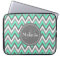 Monogrammed Blue & Grey Chevron Pattern