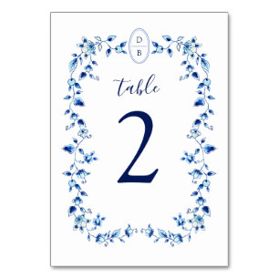 Monogrammed Blue & White Delft  Table Number