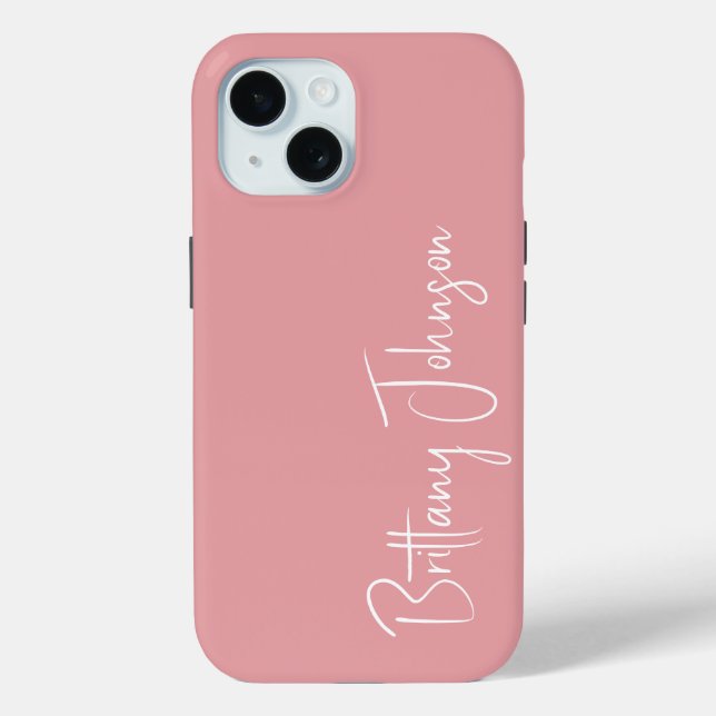 Monogrammed Blush Pink Case-Mate iPhone Case (Back)
