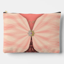 Monogrammed Blush Pink Jewel Textile Illusion 
