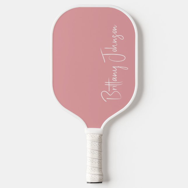 Monogrammed Blush Pink Pickleball Paddle (Front)