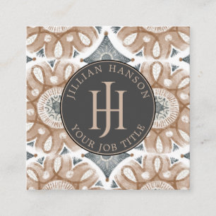 Monogrammed Boho Business Card