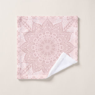 Monogrammed Boho Elegant Blush Pink Mandala Wash Cloth