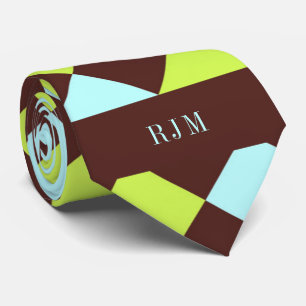 Monogrammed Bold Diamond Pattern Tie
