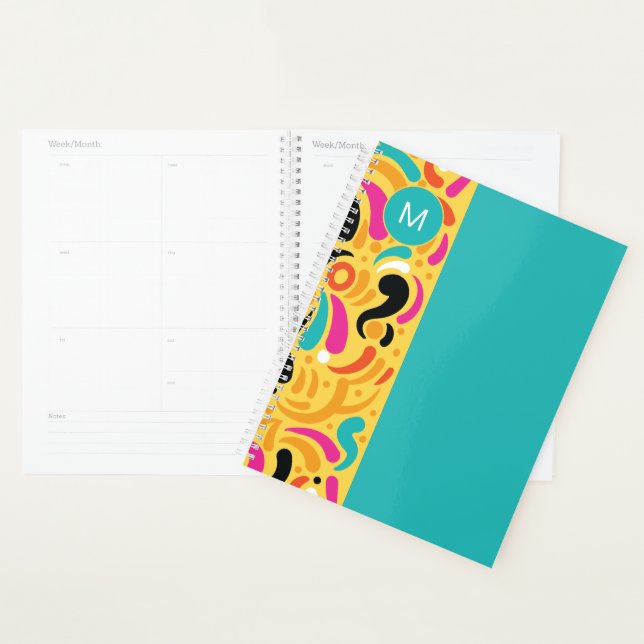 Monogrammed Boldy Colored Abstract Planner (Display)