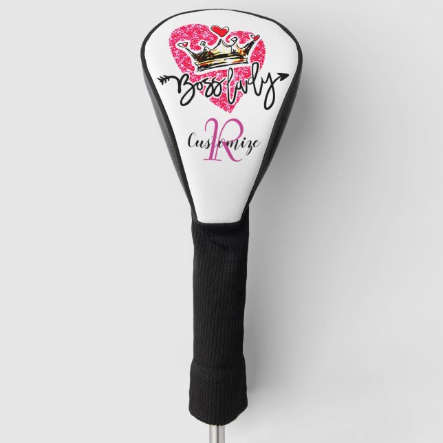 Monogrammed Boss Lady Golf Head Cover (Front)