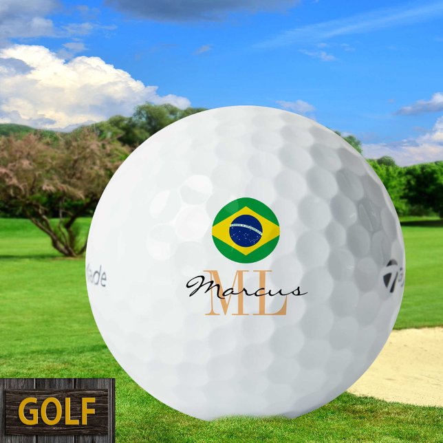 Monogrammed Brazilian Flag & Brazil Golf Balls (Creator Uploaded)