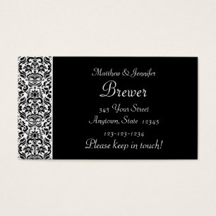 Monogrammed Bride & Groom Contact Information Card