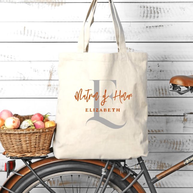 Monogrammed Bridesmaid Initial Name Tote Bag (Creator Uploaded)